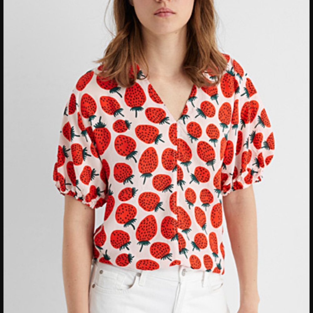 NWOT Marimekko Lehteva Mansikka Blouse size 36